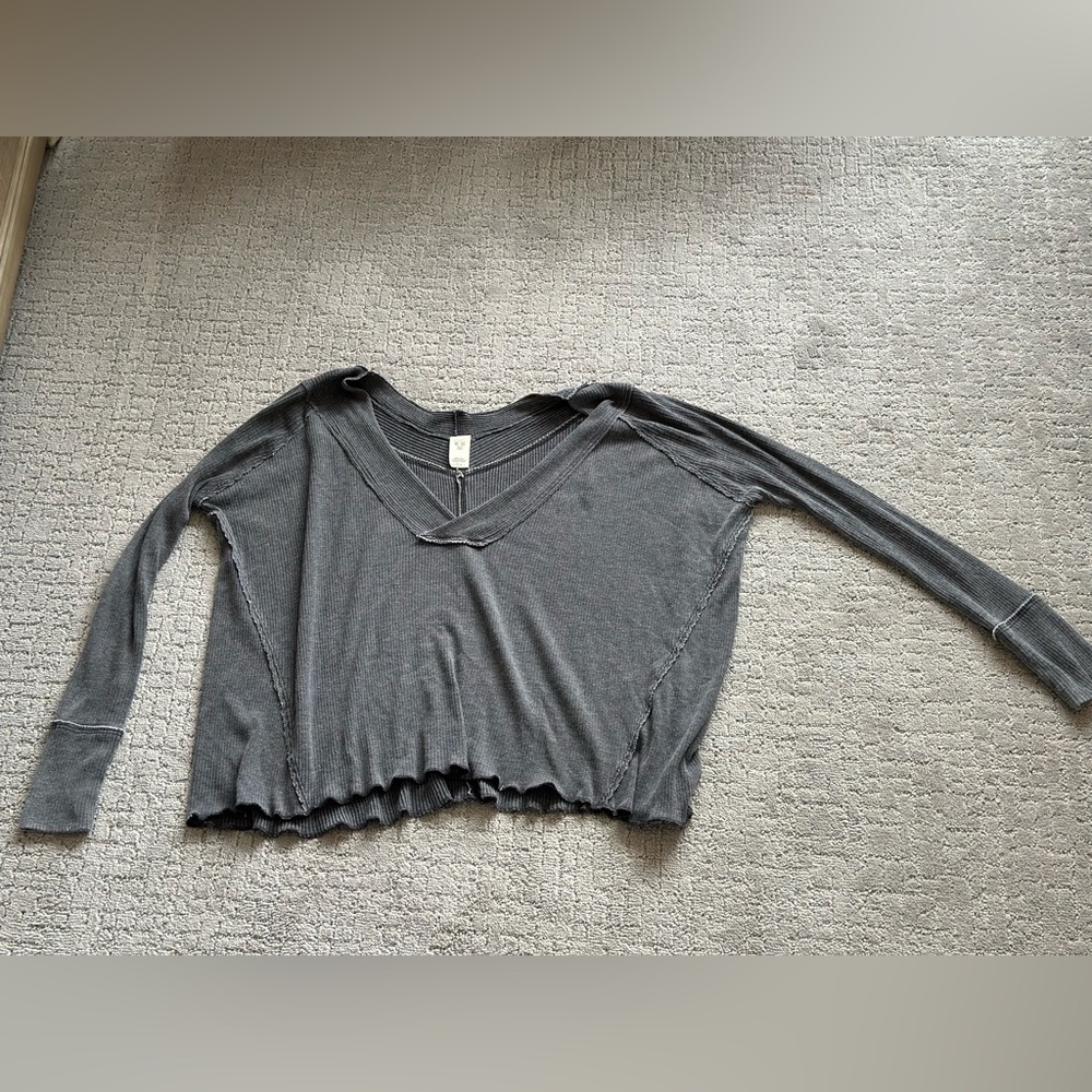 Free People Long Sleeve Top - Gray/ Size: Small